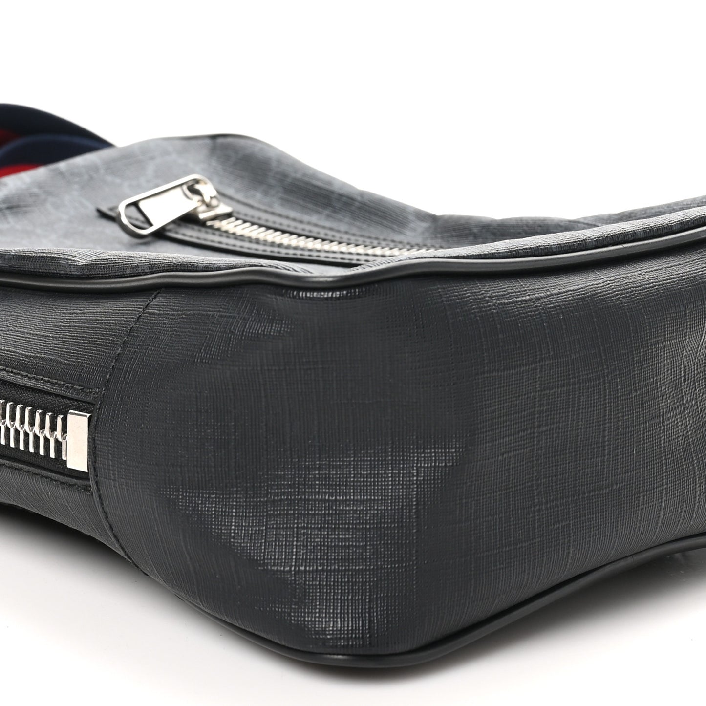 GG Supreme Monogram Web Belt Bag Black Grey