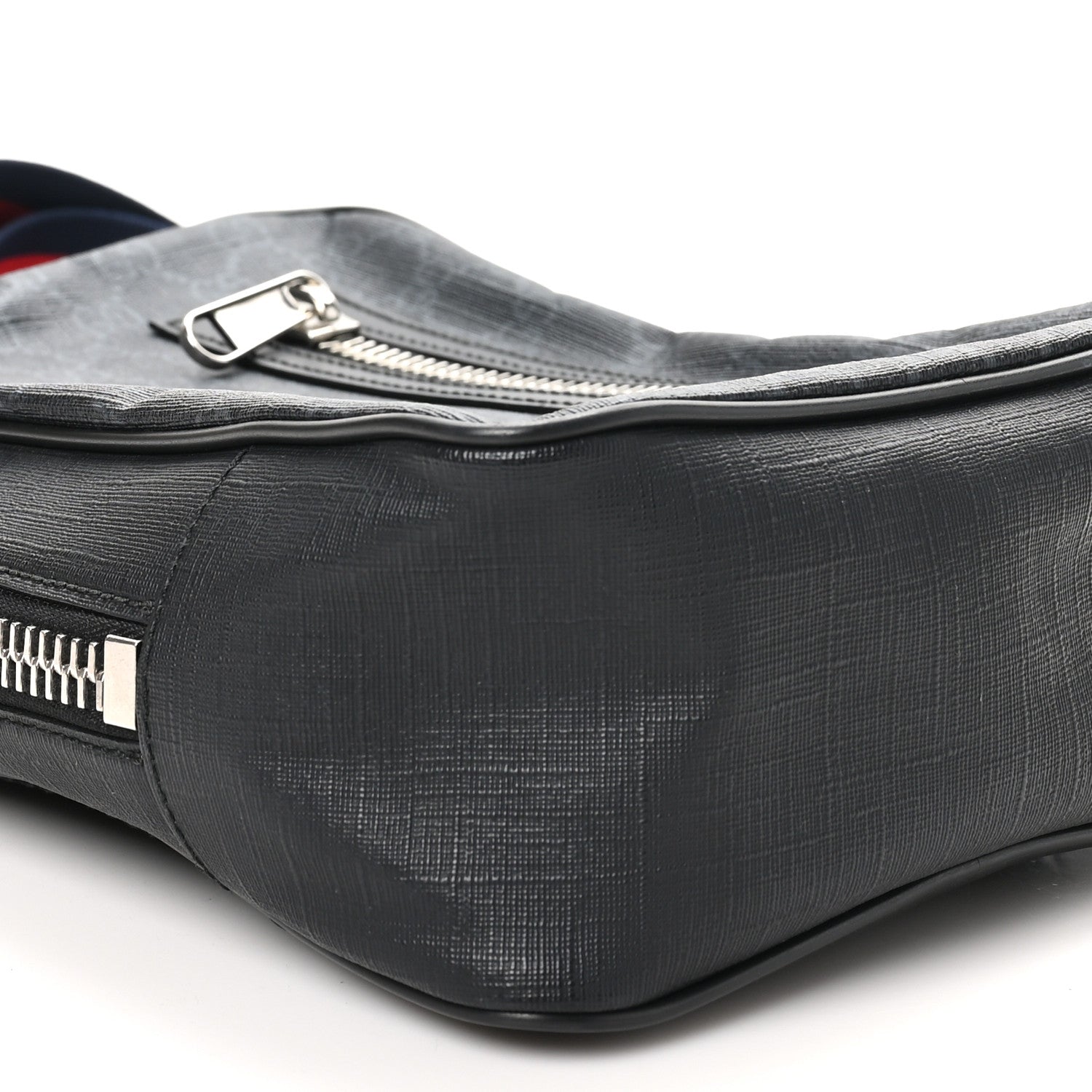 Gucci GG Supreme Monogram Web Belt Bag Black Grey 8 of 11