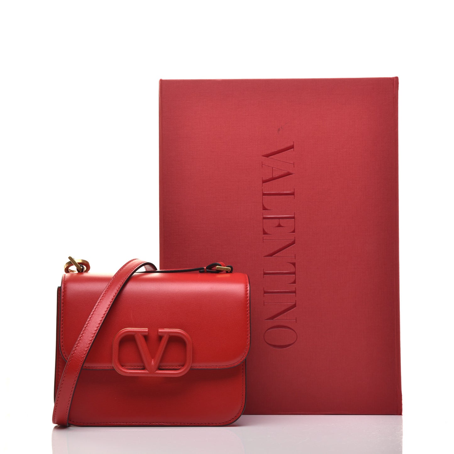 Smooth Calfskin Small VSling Shoulder Bag Red