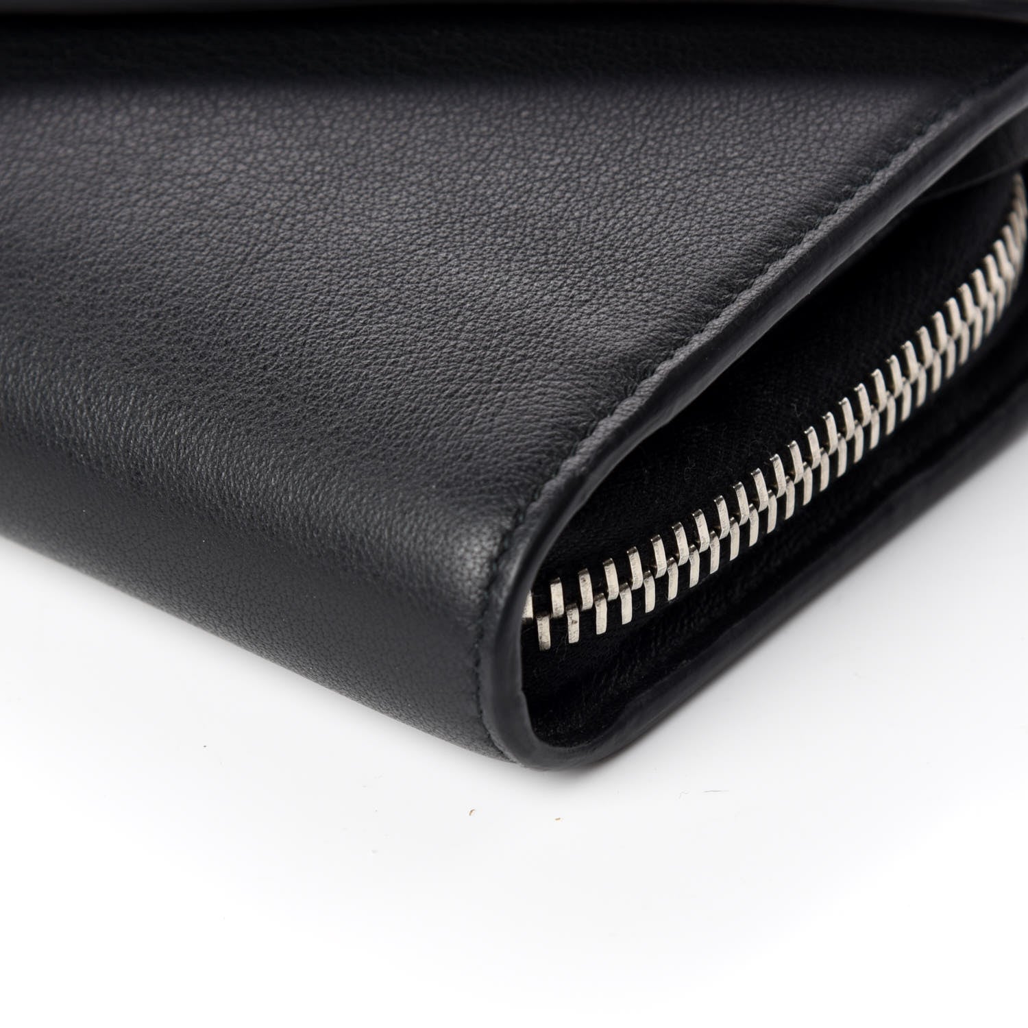 Balenciaga Calfskin Papier Money Zip Around Wallet Black 6 of 9
