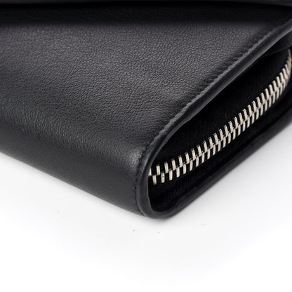Balenciaga Calfskin Papier Money Zip Around Wallet Black 6 of 9