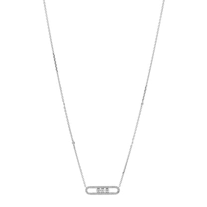 Messika 18K White Gold Diamond Baby Move Pave Necklace 1 of 4