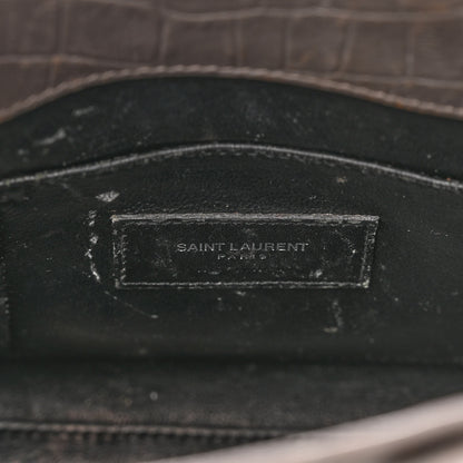 Saint Laurent Calfskin Crocodile Embossed Nano Sac De Jour Fog 6 of 23