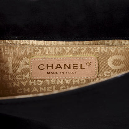 Chanel Suede Quilted Bible Book CC Clutch Black 6 of 9