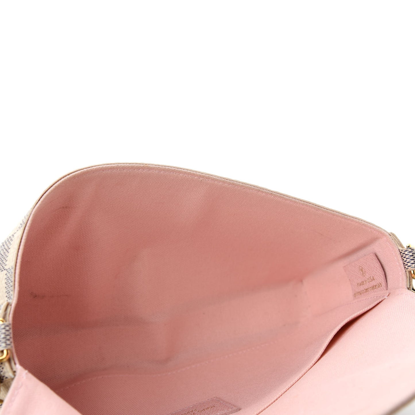 Damier Azur Pochette Felicie Chain Wallet Rose Ballerine