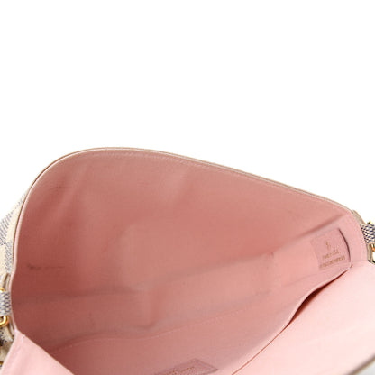 Louis Vuitton Damier Azur Pochette Felicie Chain Wallet Rose Ballerine 5 of 16