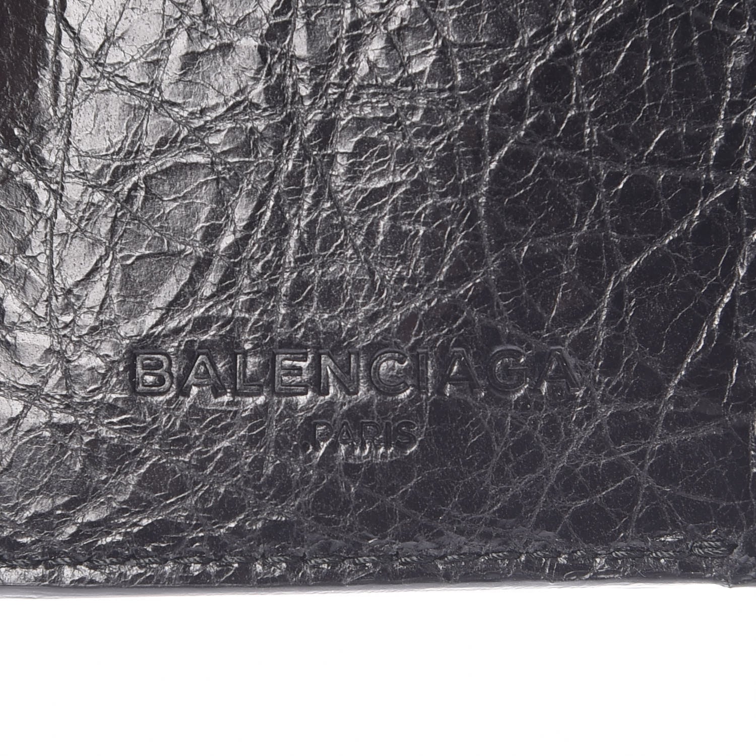 Balenciaga Agneau Arena Classic Gold Hardware Mini Wallet Black 9 of 9