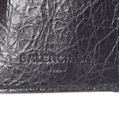 Balenciaga Agneau Arena Classic Gold Hardware Mini Wallet Black 9 of 9