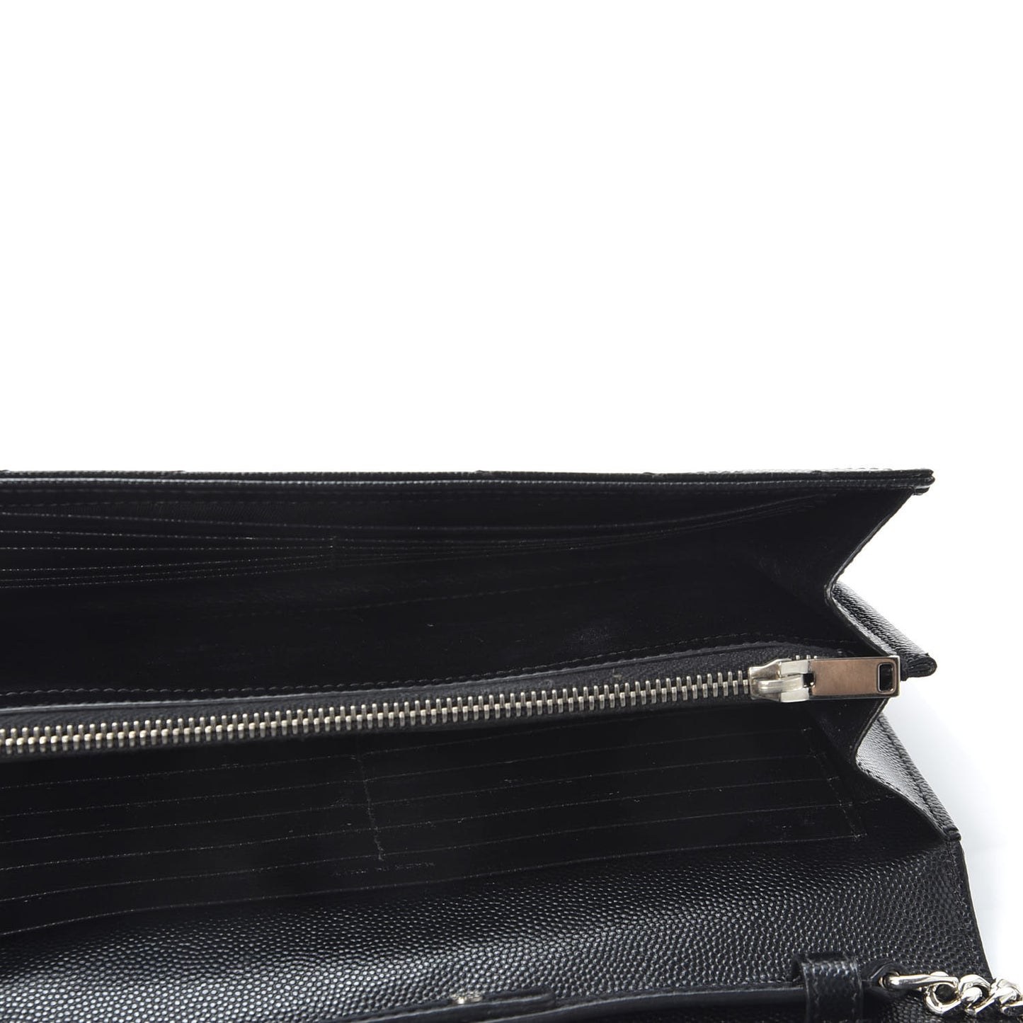 Grain De Poudre Matelasse Chevron Monogram Chain Wallet Black