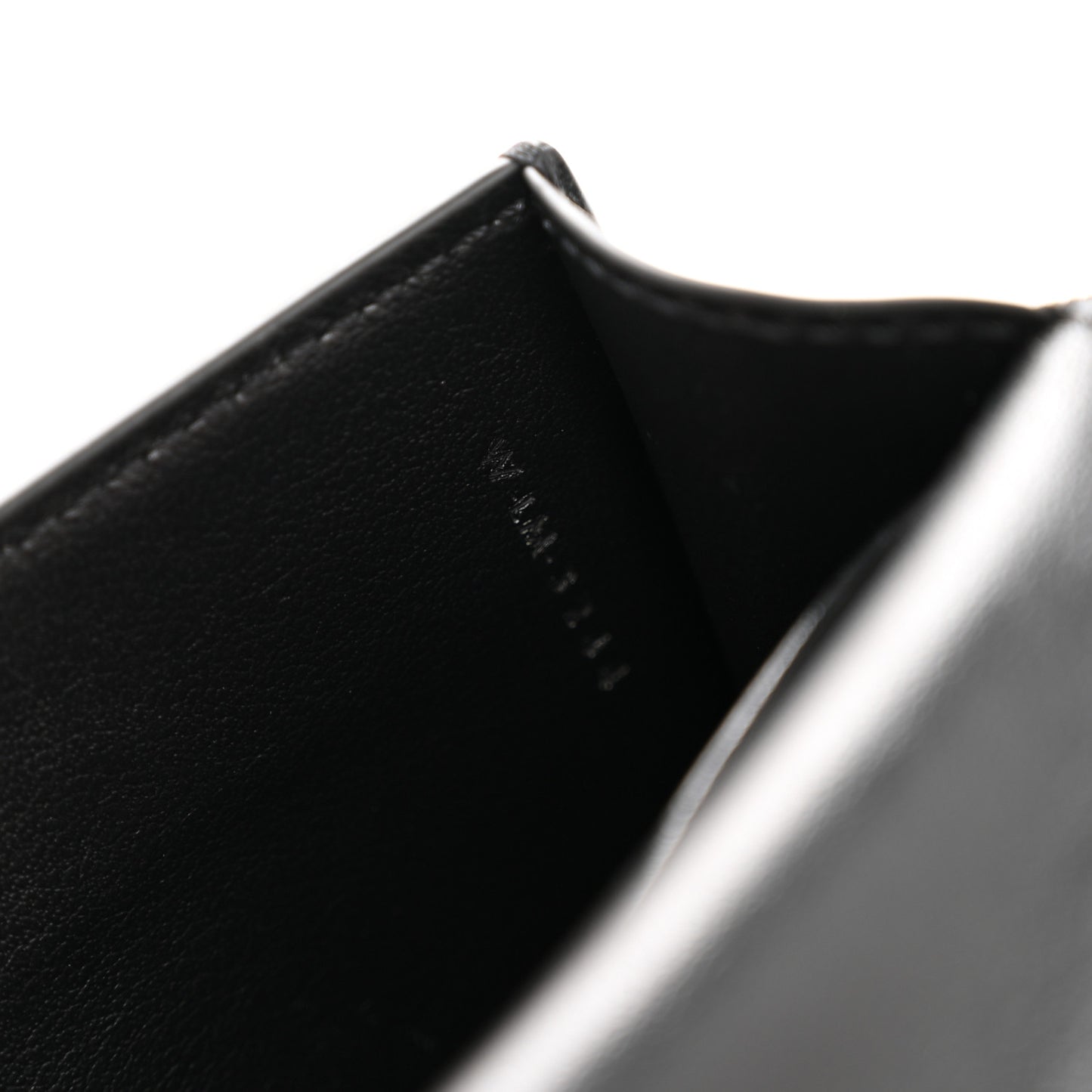 Shiny Calfskin Triomphe Flap Card Holder Black