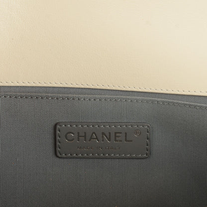 Chanel Calfskin Chevron Medium Boy Flap White 7 of 8