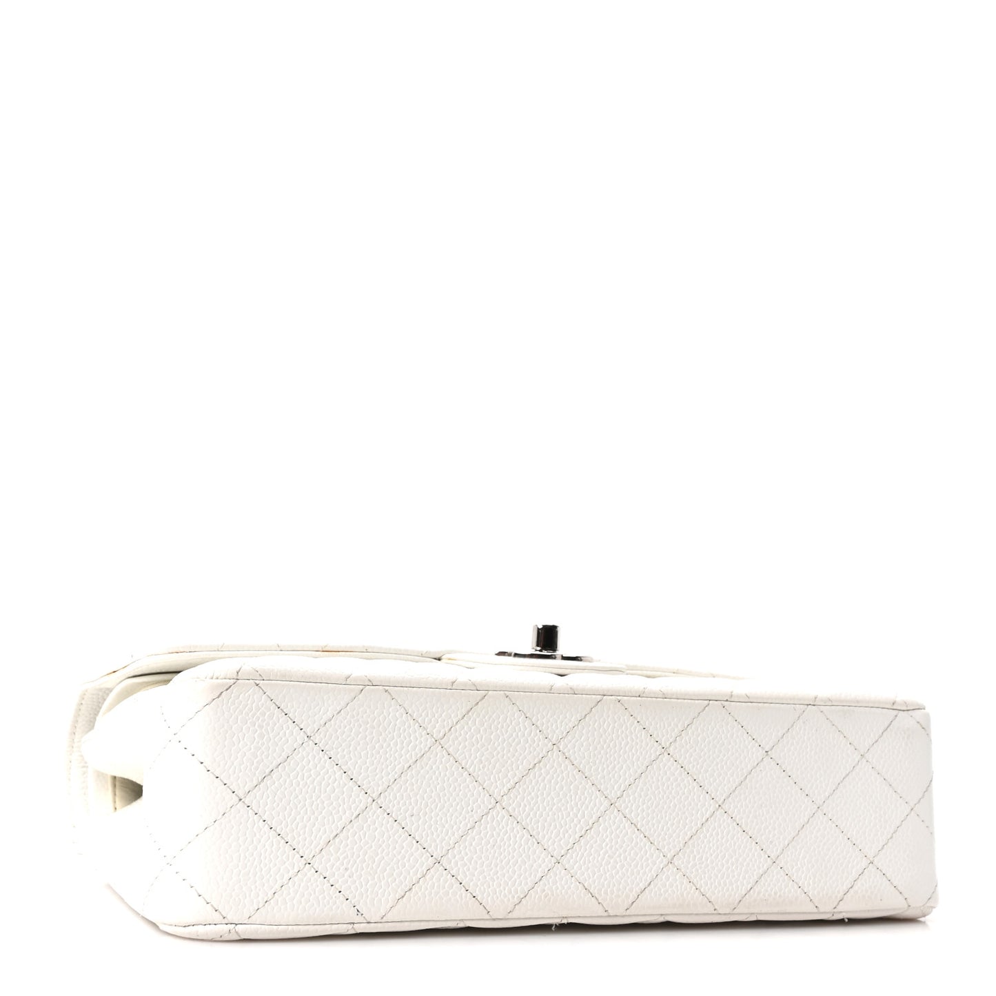 Caviar Quilted Medium Double Flap Ivory