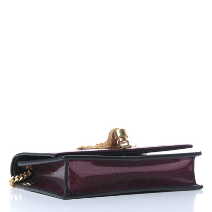 Saint Laurent Glitter Classic Monogram Kate Tassel Chain Wallet Bright Fuchsia 4 of 8