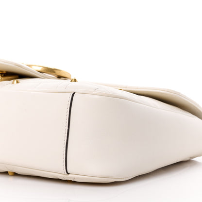 Gucci Calfskin Matelasse Studded Medium GG Marmont Shoulder Bag White 12 of 14