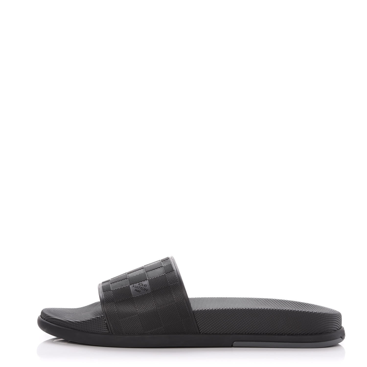 Louis Vuitton Rubber Damier Mens Waterfront Mules 6 Black 1 of 10