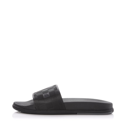 Louis Vuitton Rubber Damier Mens Waterfront Mules 6 Black 1 of 10