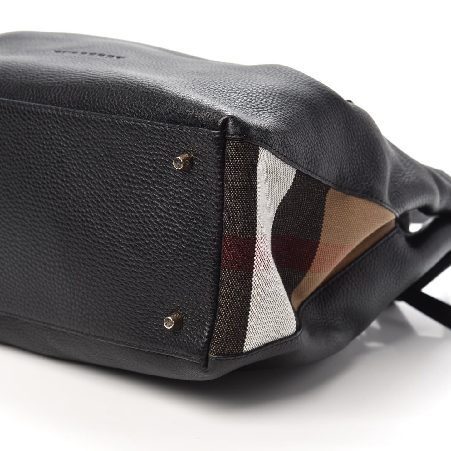 Grainy Calfskin House Check Medium Maidstone Black
