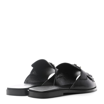 Hermes Goatskin Auteuil Sandals 37 Black 4 of 8