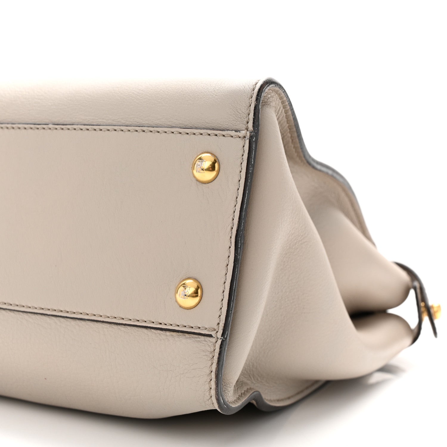 Fendi Vitello Seta Shiny Nappa Medium Peekaboo Iconic Satchel Grigio Polvere Magenta 11 of 12