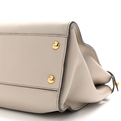 Fendi Vitello Seta Shiny Nappa Medium Peekaboo Iconic Satchel Grigio Polvere Magenta 11 of 12