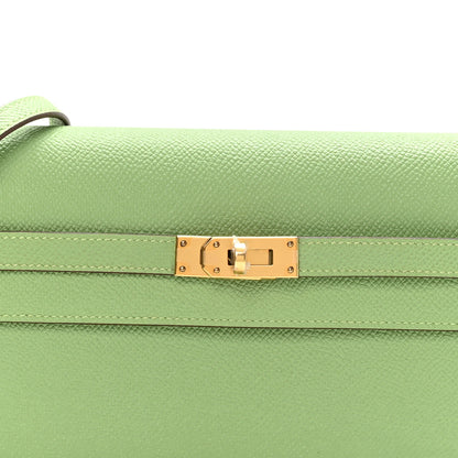 Hermes Epsom Verso Kelly Wallet To Go  Vert Criquet Bleu Brume 8 of 11