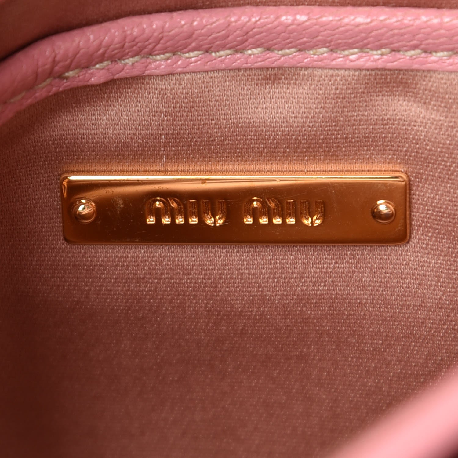 Miu Miu Goatskin Madras Shoulder Bag Rosa 8 of 11