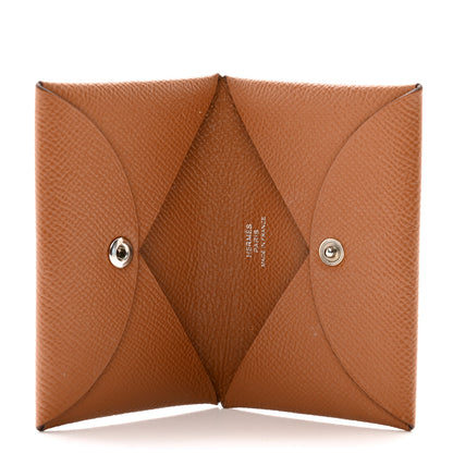Hermes Epsom Calvi Card Case Gold 5 of 8