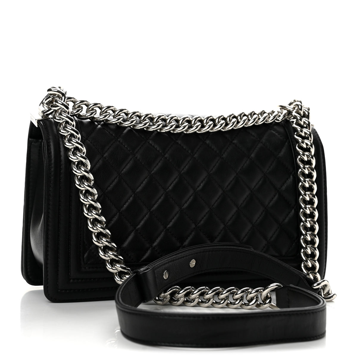 Chanel Calfskin Quilted Medium Boy Flap Black 3 of 14