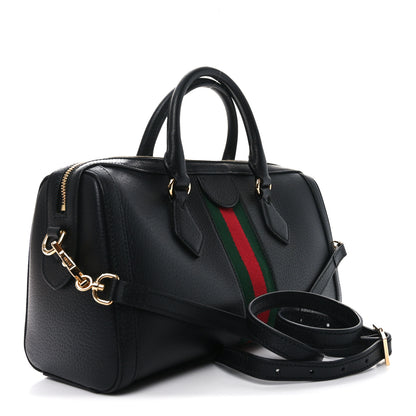 Gucci Textured Dollar Calfskin Web Medium Ophidia Boston Black 3 of 10