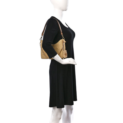 Prada Yarn Raffia Effect Crochet Mini Re-Edition 2000 Shoulder Bag Naturale 2 of 9