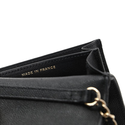 Chanel Caviar Quilted Vintage Mademoiselle Card Holder On Chain Black 9 of 11