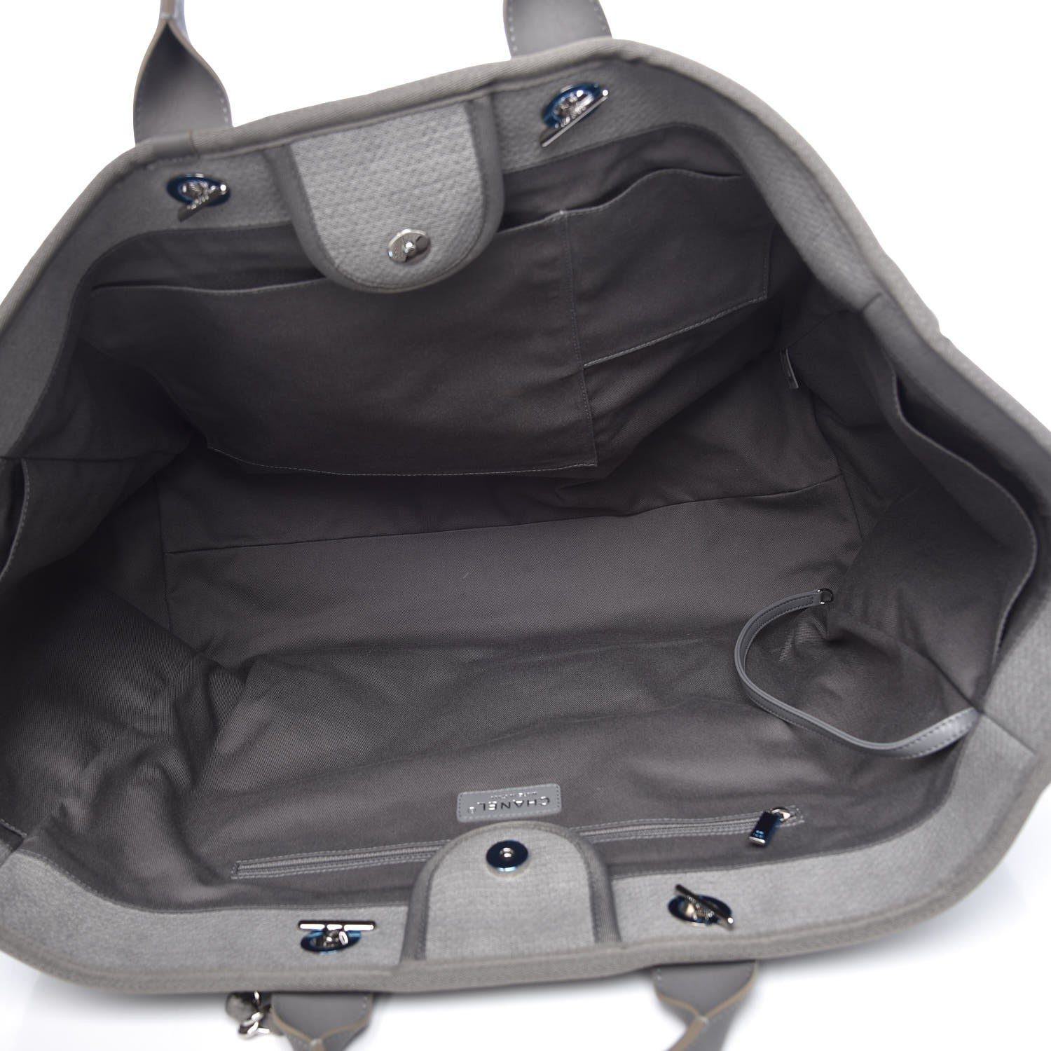 Chanel Canvas Extra Large Deauville Tote Grey 5 of 7