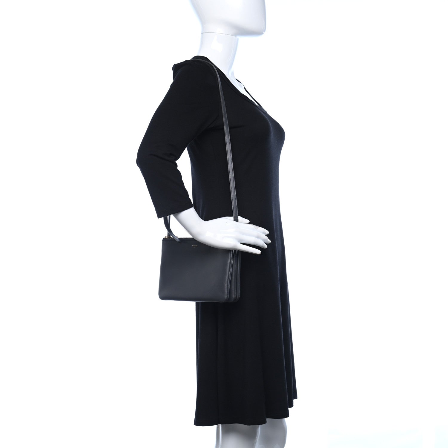 Celine Lambskin Small Trio Crossbody Bag Medium Grey 2 of 11