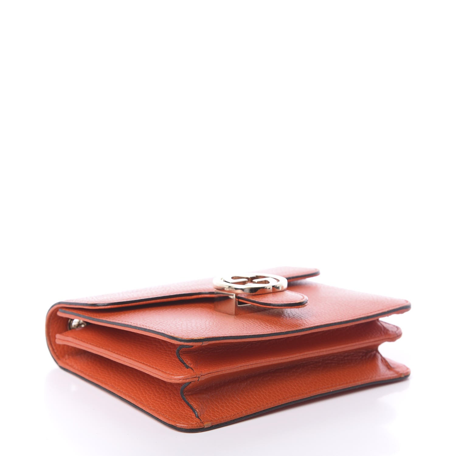 Gucci Dollar Calfskin Small Interlocking G Shoulder Bag Sun Orange 4 of 9