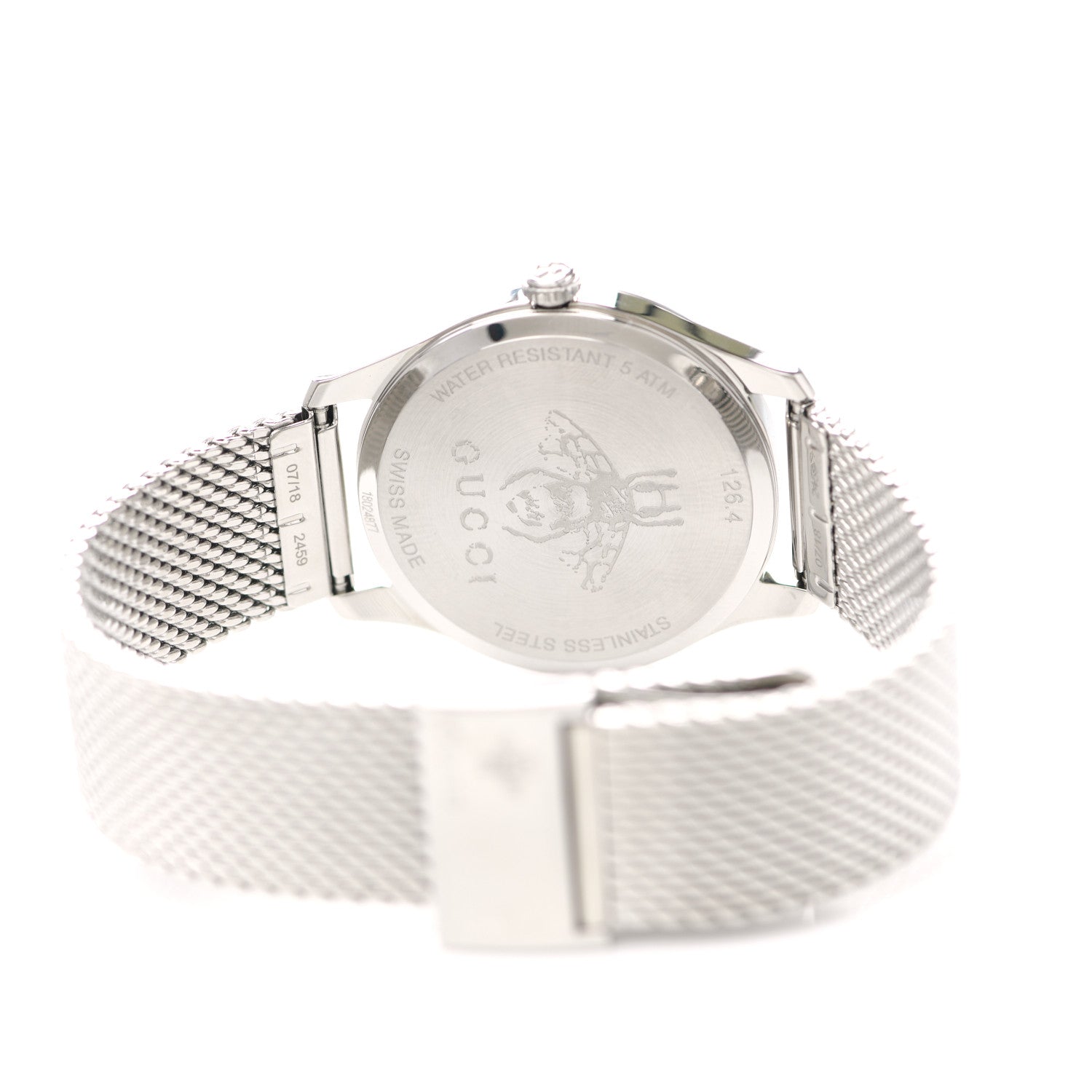 Gucci Stainless Steel Turquoise Mother of Pearl 29mm G-Timeless Charm Quartz Watch 4 of 5