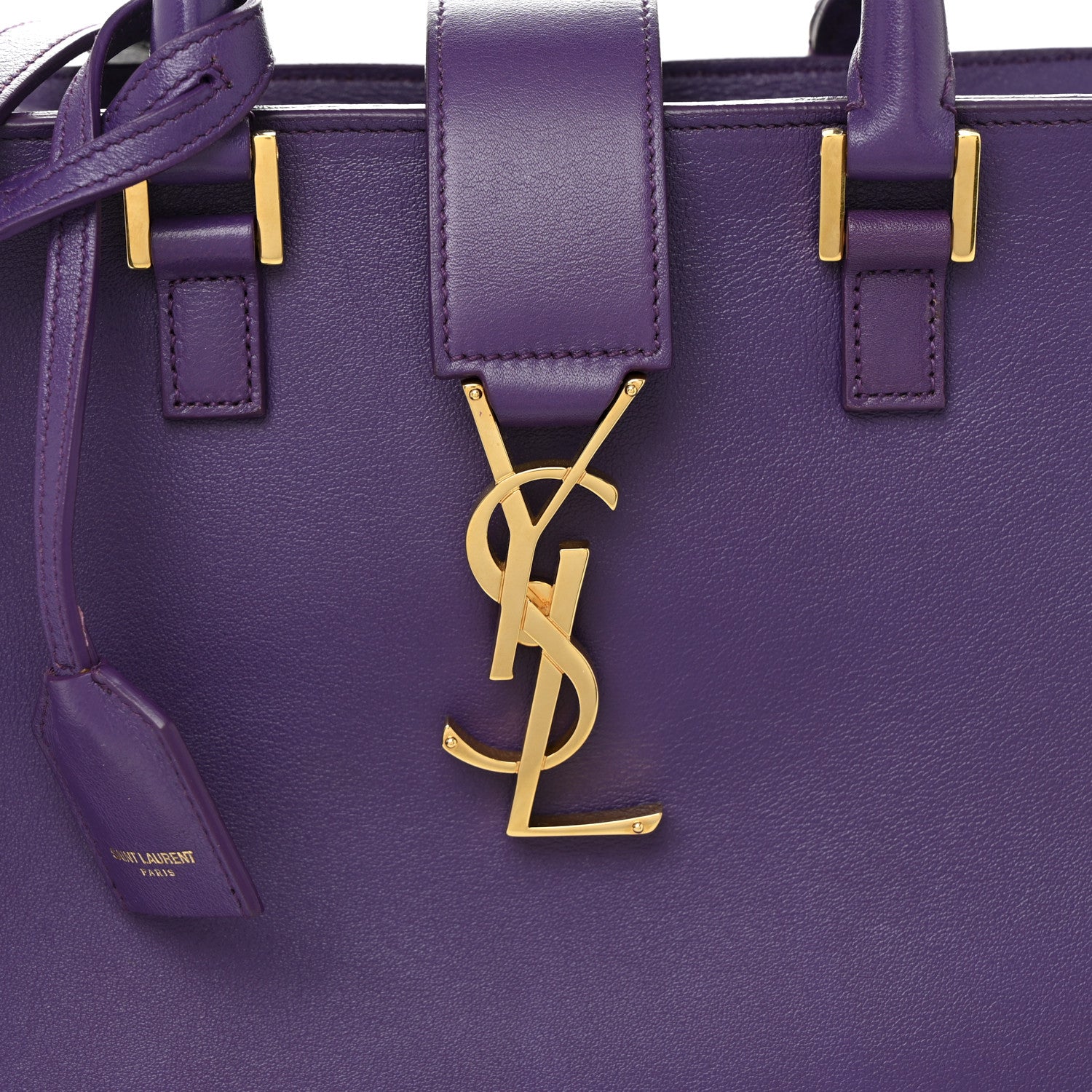 Saint Laurent Calfskin Monogram Baby Cabas Purple 1854845