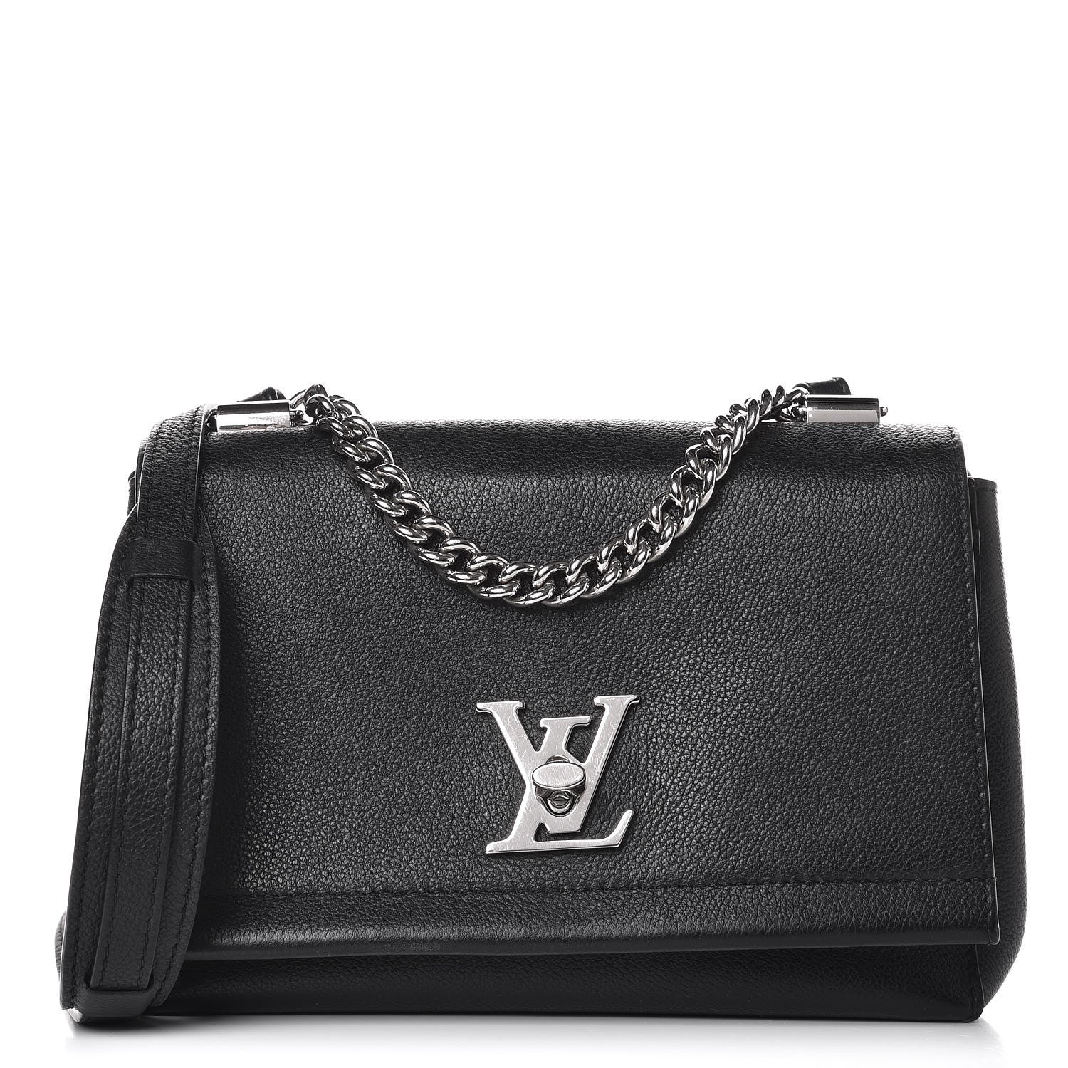 Louis Vuitton Calfskin Lockme II Chain Bag BB Black 1 of 9