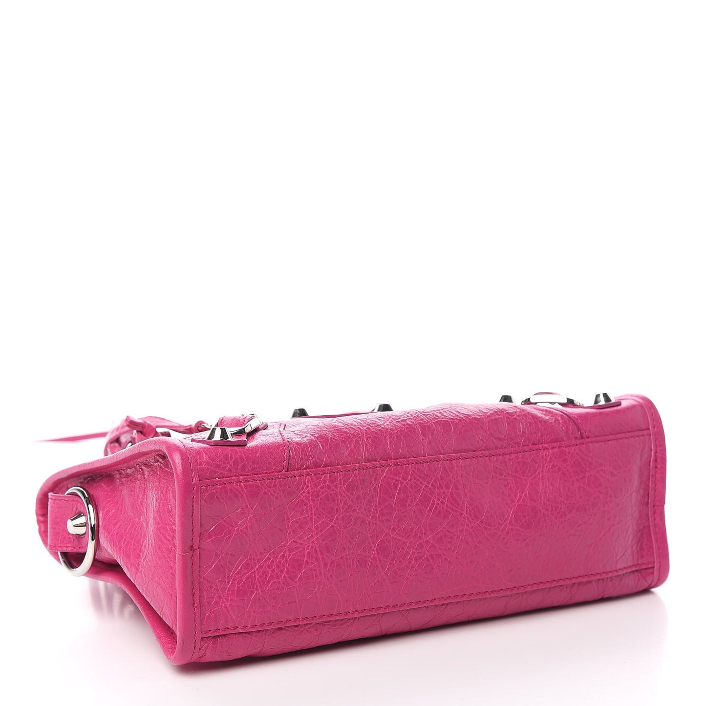 Agneau Classic Silver Hardware Mini City Rose Magenta
