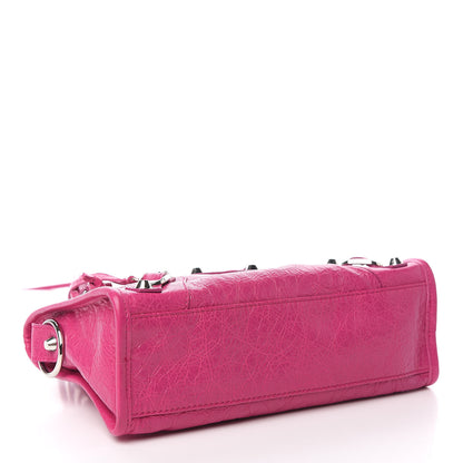 Balenciaga Agneau Classic Silver Hardware Mini City Rose Magenta 3 of 8