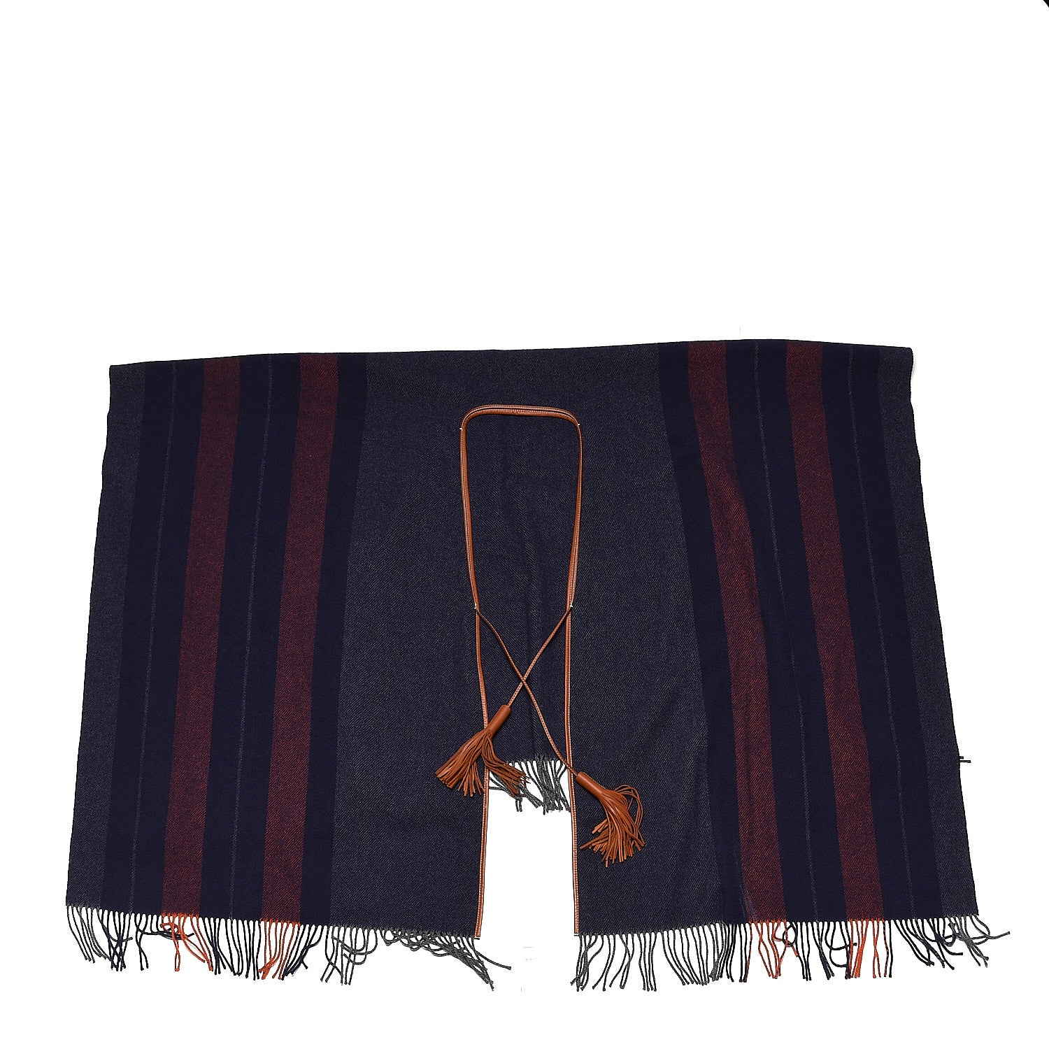Hermes Merino Wool Cashmere Rocabar Poncho Gris 1 of 6