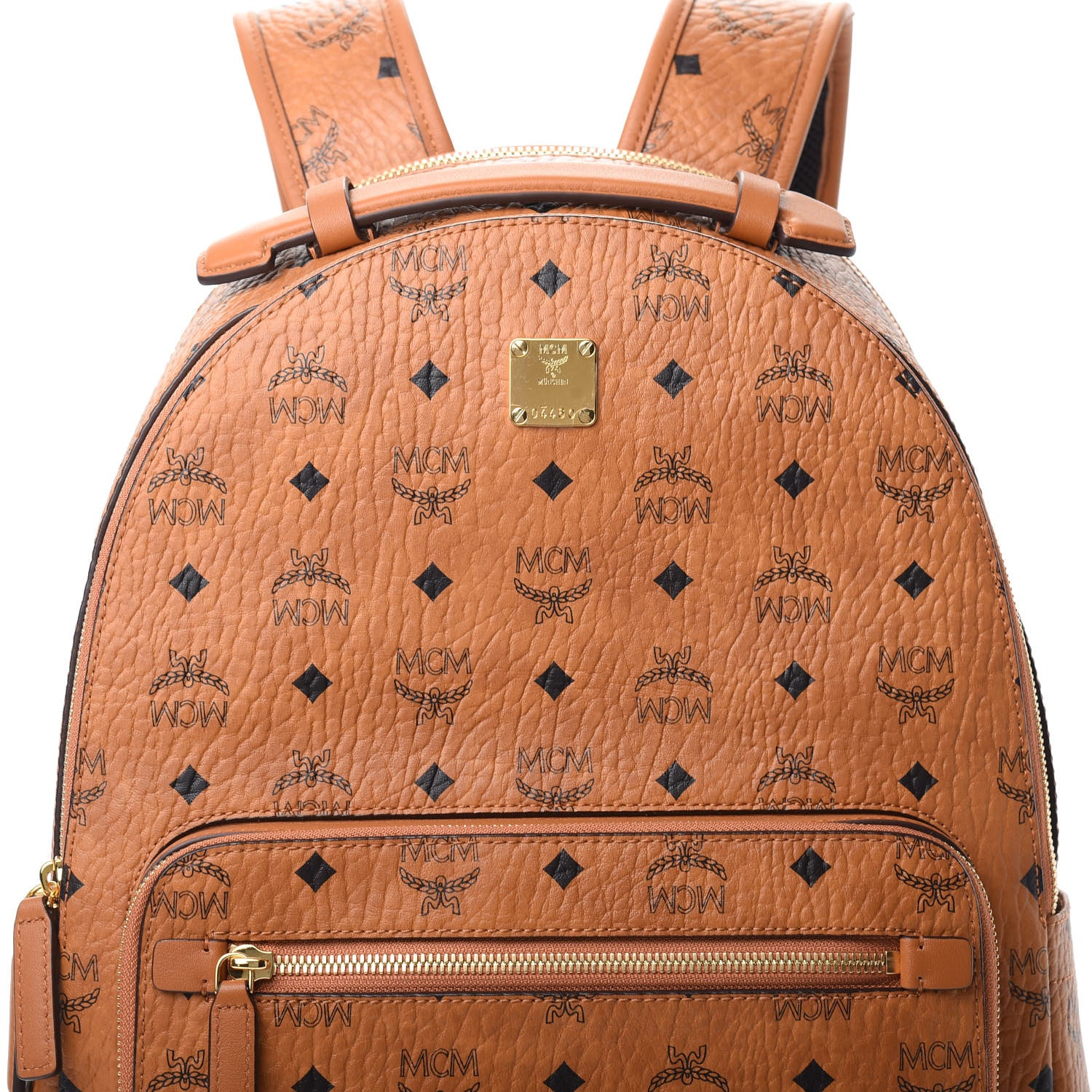 MCM Visetos Mens Medium Stark Backpack Cognac 8 of 10