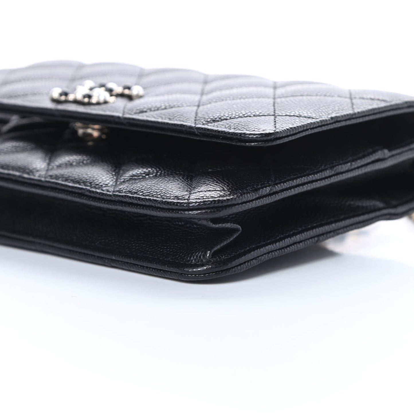 Caviar Quilted Coco Candy Wallet On Chain WOC Black