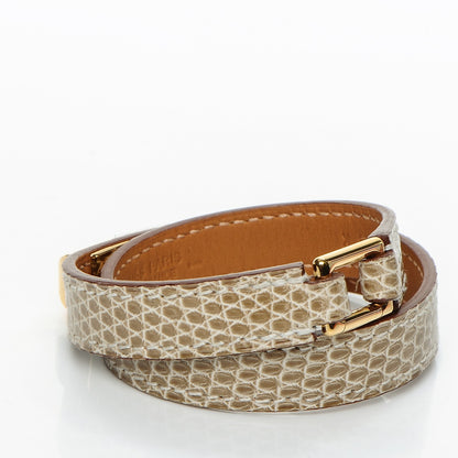 Hermes Lizard Rivale Double Tour Bracelet XS Ficelle 3 of 8