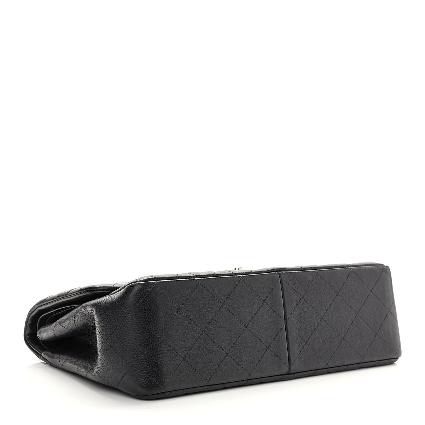 Caviar Quilted Jumbo Double Flap Navy Blue