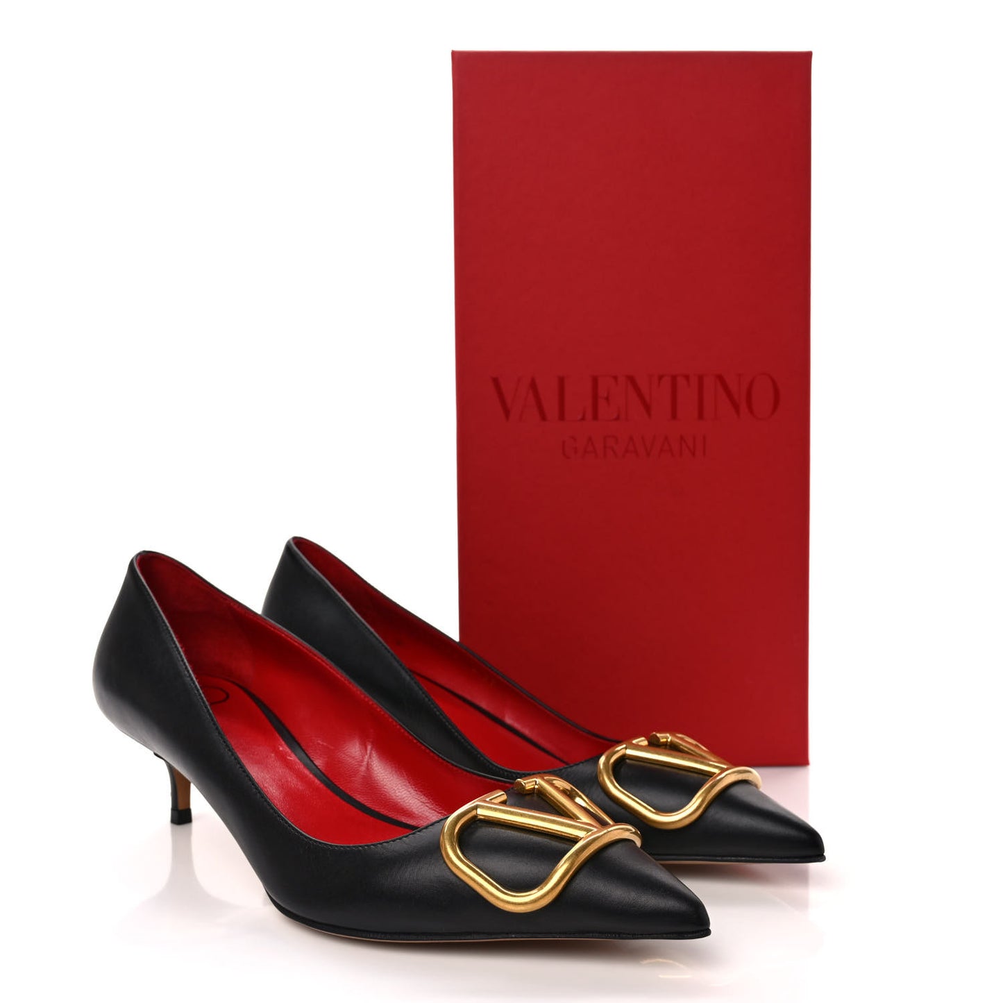 Calfskin Vlogo 45mm Pumps 37 Black