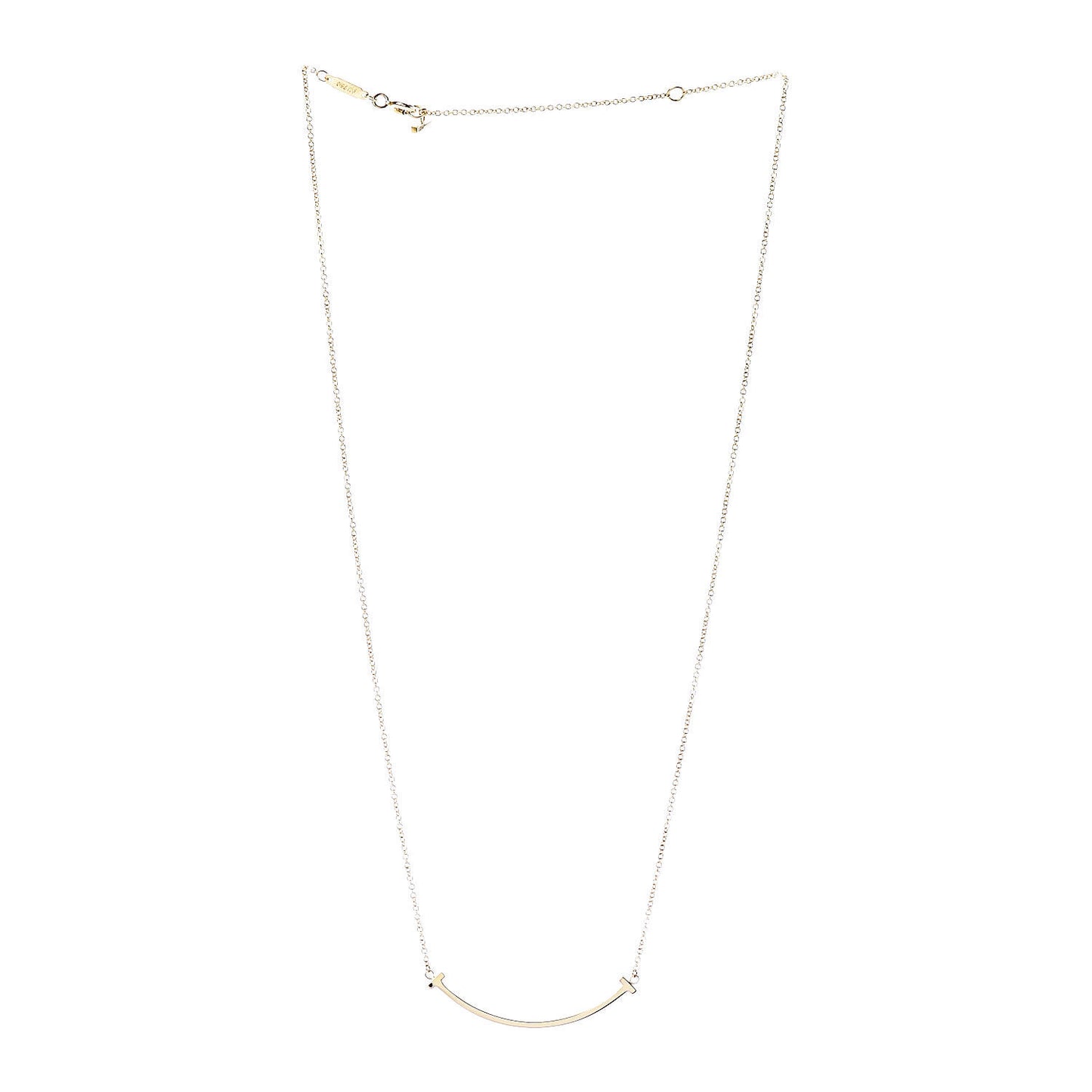18K Yellow Gold Small T Smile Pendant Necklace
