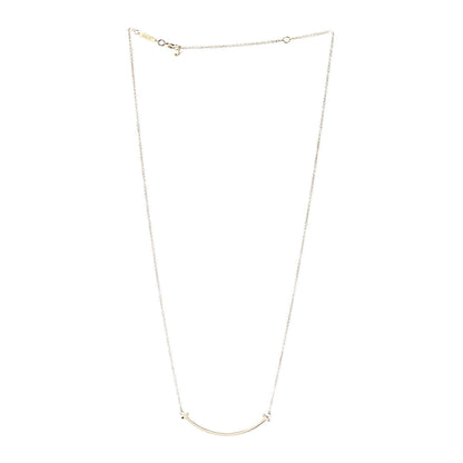 Tiffany 18K Yellow Gold Small T Smile Pendant Necklace 3 of 5