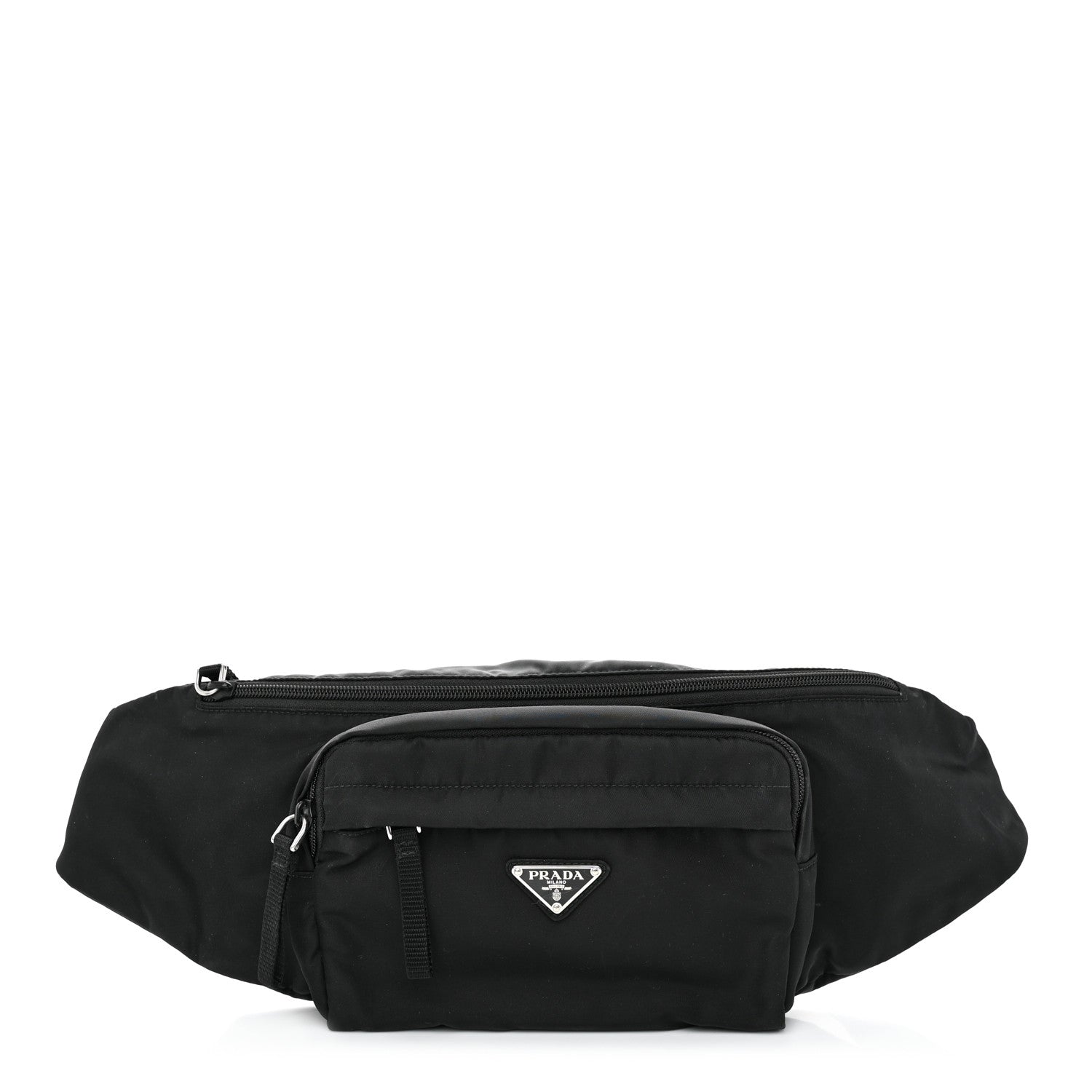 Prada Tessuto Nylon Double Pocket Belt Bag Black 1 of 15
