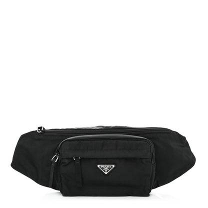 Prada Tessuto Nylon Double Pocket Belt Bag Black 1 of 15