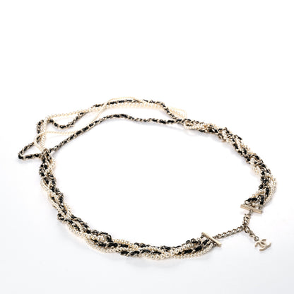 Chanel Pearl Lambskin CC Belt Gold Black 5 of 5